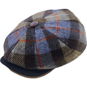 Wool Tartan Newsboy Cap Eight Panel Heritage Baker Boy Style