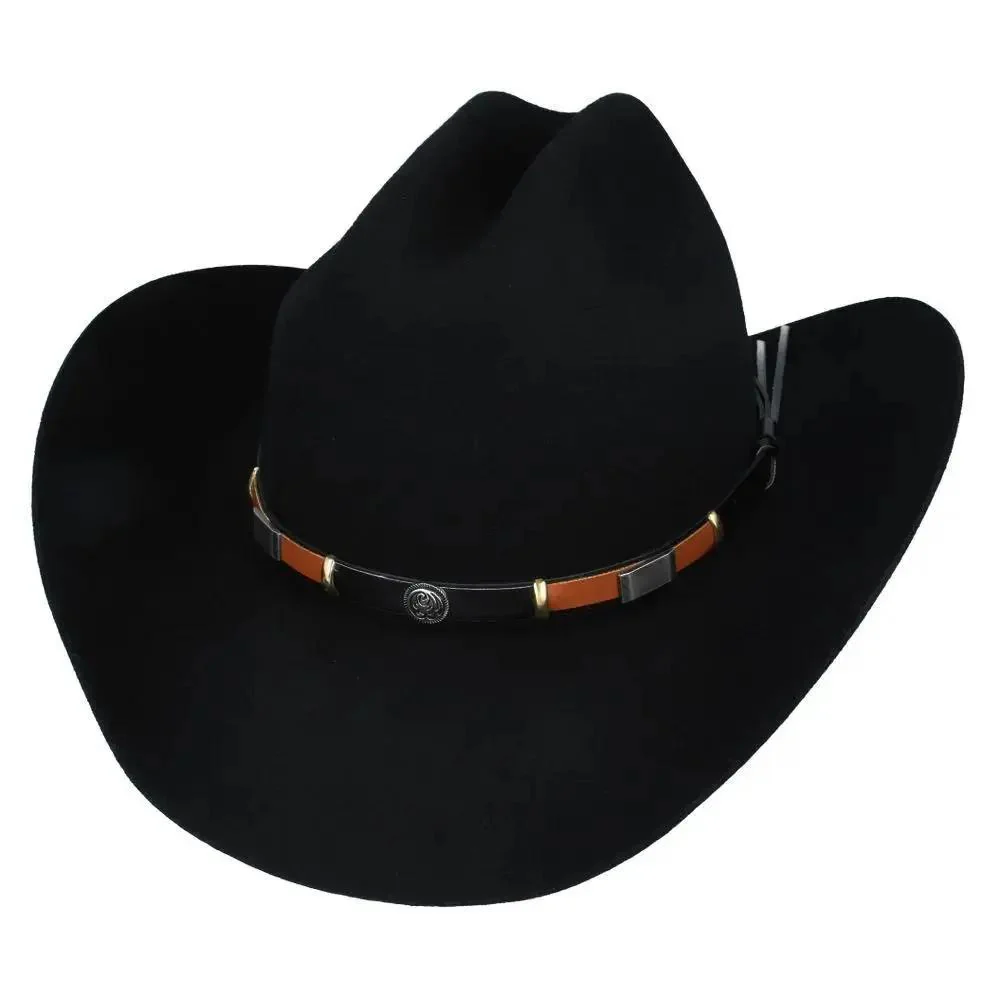 White Wool Cattleman Cowboy Hat Leather Band Western Brim – Bild 4