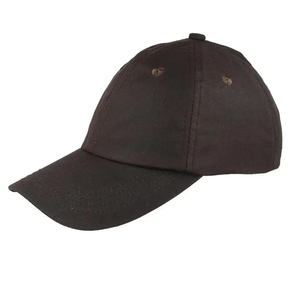 Brown British Waxed Cotton Baseball Cap Country Outdoor Style – Bild 2