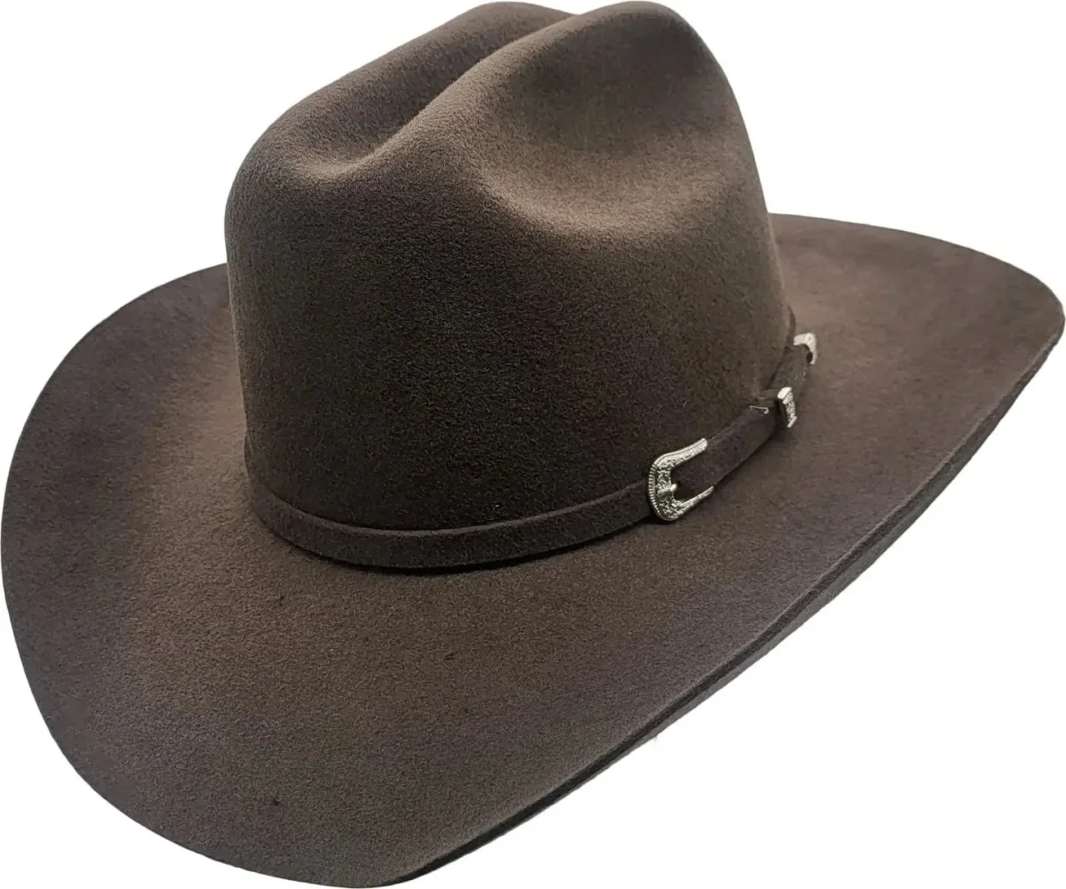 Brown Handmade Wool Felt Cowboy Hat Western Wide Brim