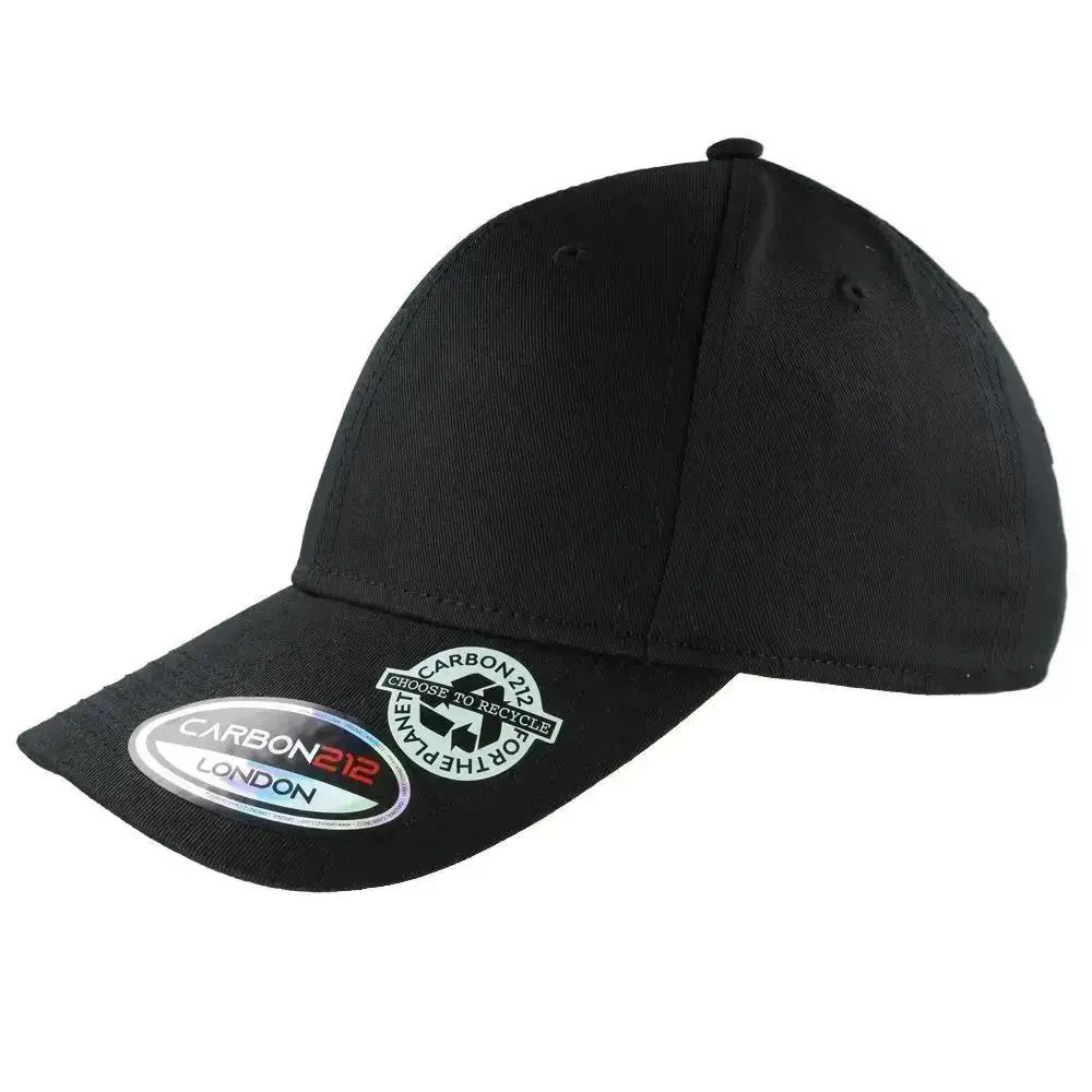 Black Recycled Cotton Baseball Cap Eco-Friendly Carbon212 – Bild 4