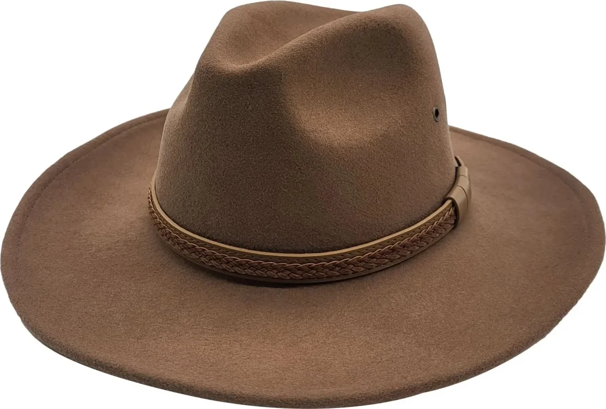 Camel Wool Felt Western Cowboy Hat Handmade Crushable