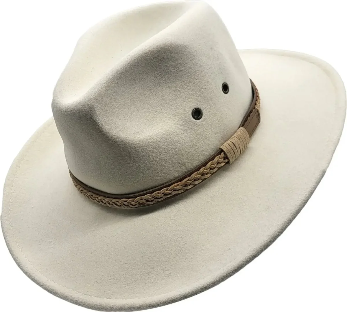 Camel Wool Felt Western Cowboy Hat Handmade Crushable – Bild 8