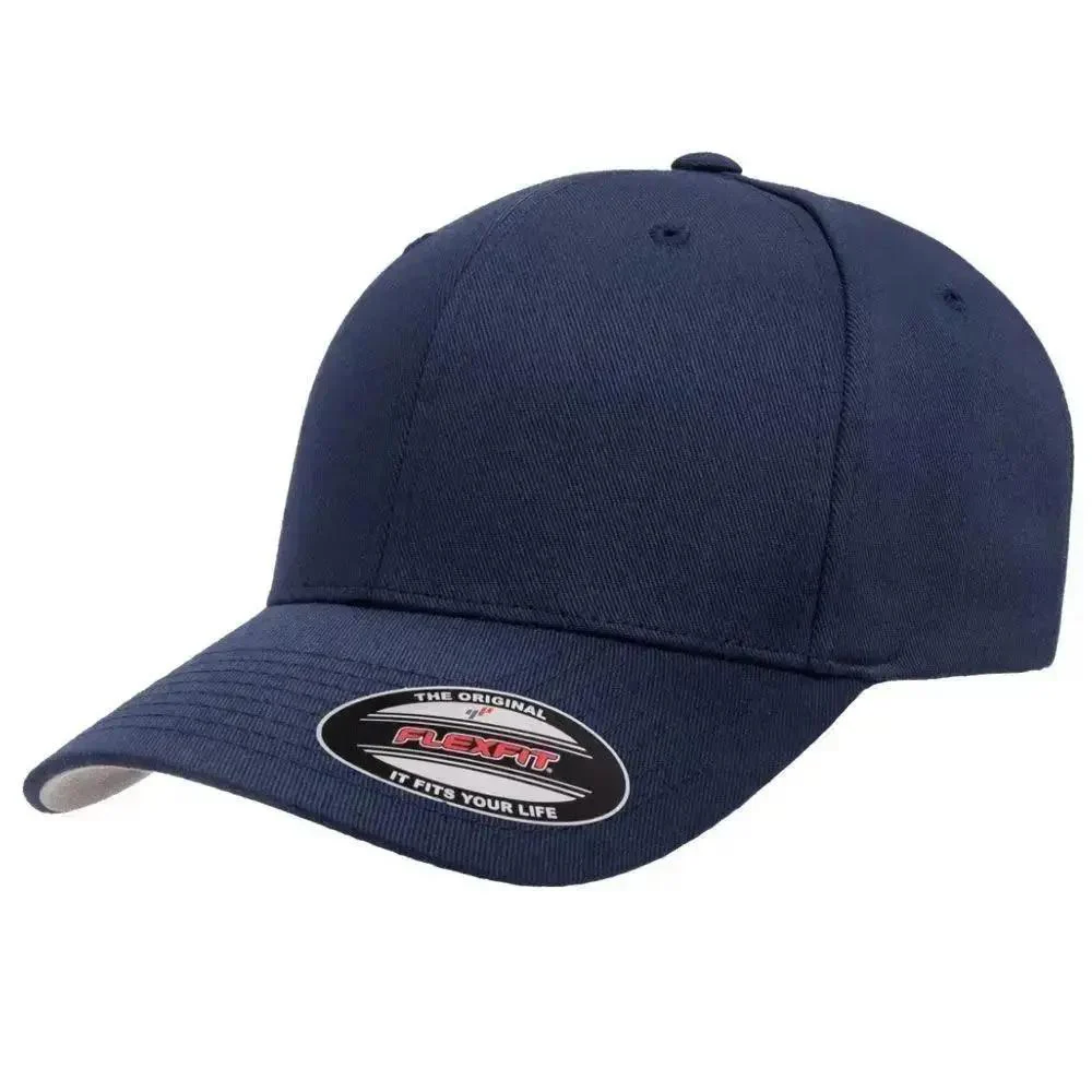 Navy Flexfit Wooly Combed Baseball Cap Stretch Fit Athletic
