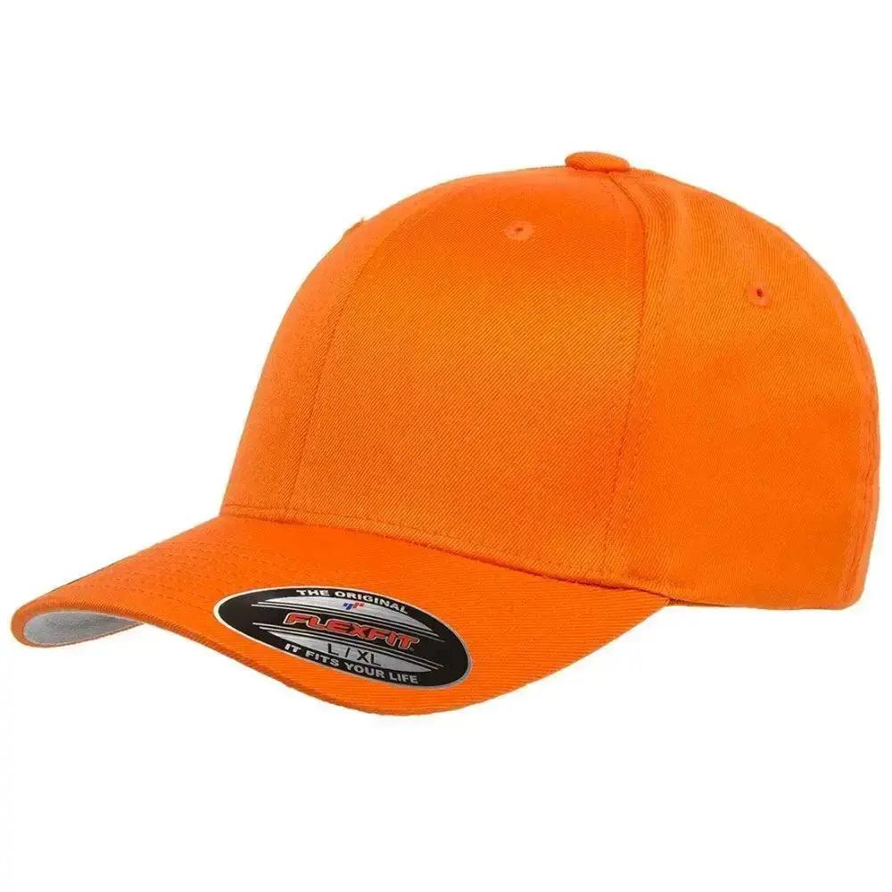 Orange Flexfit Wooly Combed Baseball Cap Statement Athletic