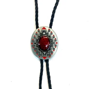 Cowboy Bolo Tie Western Style Rope Necklace Accessory