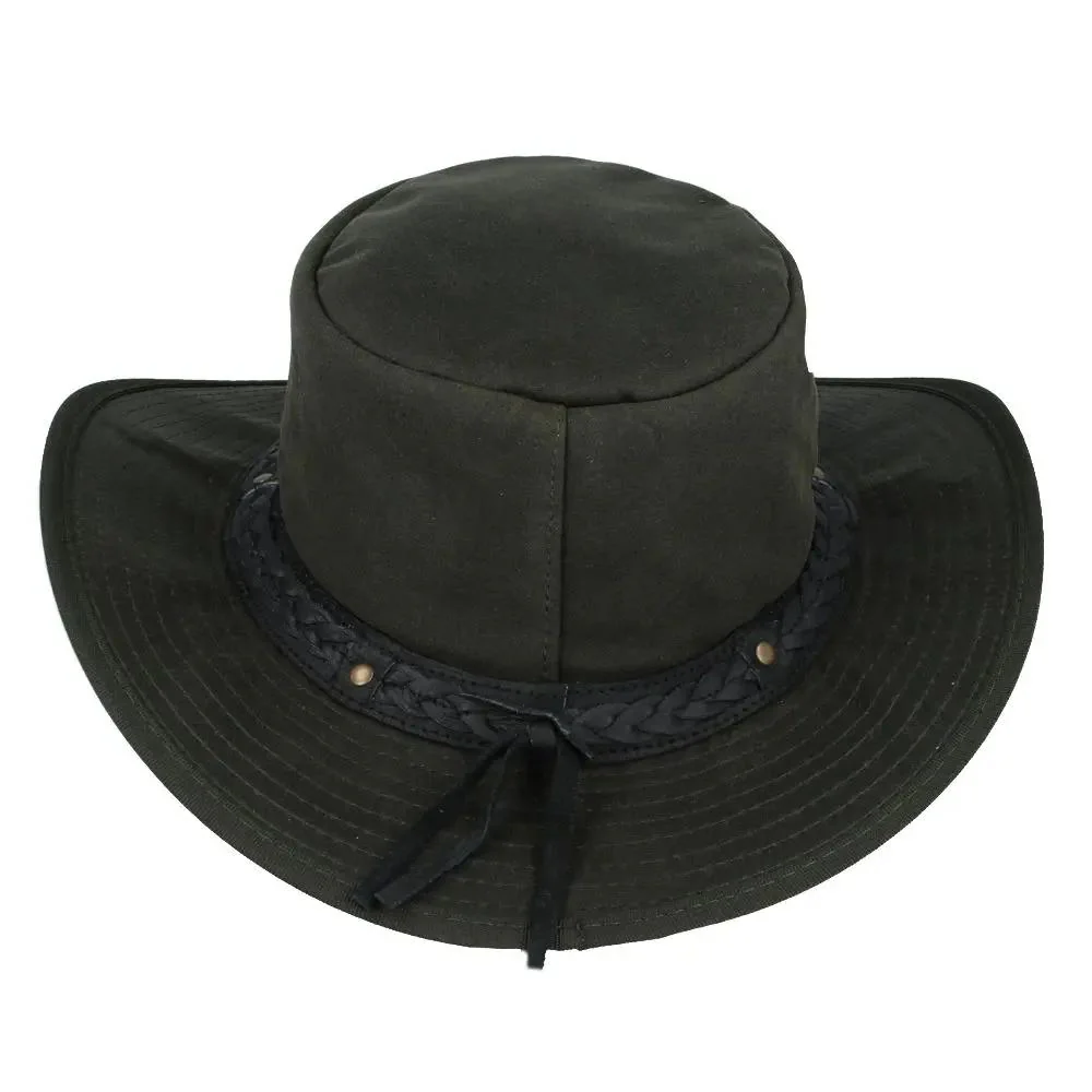 Olive Waxed Cotton Waterproof Cowboy Hat British Made – Bild 5