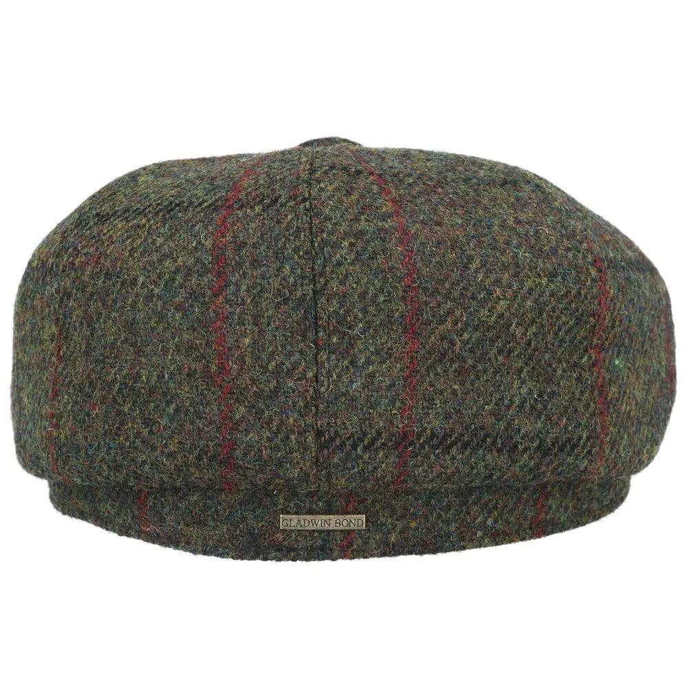 Mixed Green Check Harris Tweed Newsboy Cap Baker Boy – Bild 5