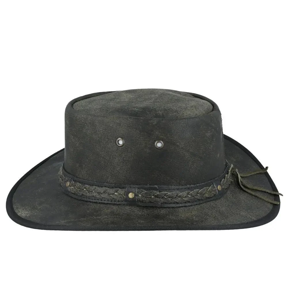 Crushable Leather Western Cowboy Hat Outback Travel Hat – Bild 9