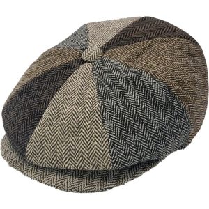 Patchwork Eight Panel Newsboy Cap Classic Tweed Heritage Style