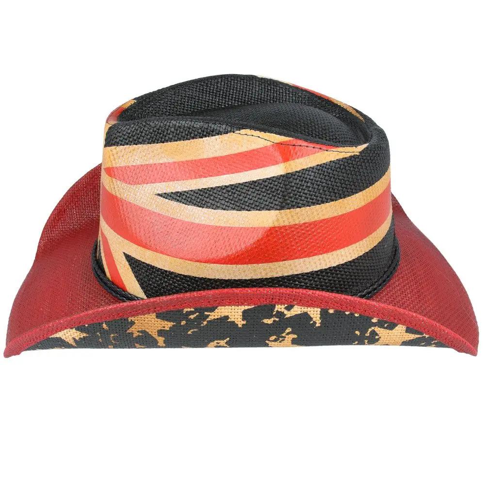Union Jack Cowboy Hat Stiff Brim PU Leather Band British – Bild 7